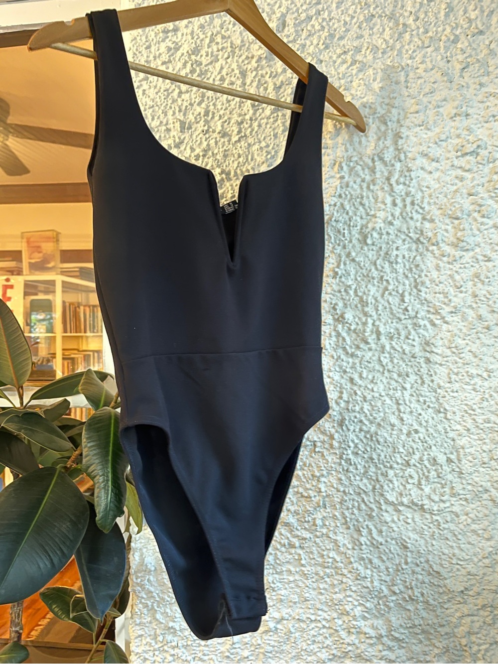 Nasty Gal Black V-Notch Bodysuit